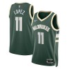 Camiseta Hombre Milwaukee Bucks Brook Lopez 11 2022-23 Nike Icon Edition Verde Swingman